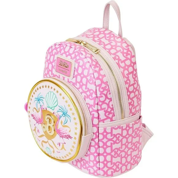 Loungefly Barbie The Movie Logo Double Strap Mini Backpack - Picture 7 of 8